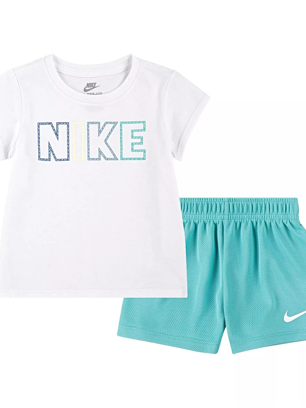 Nike White Tee with Teal Athletic Shorts